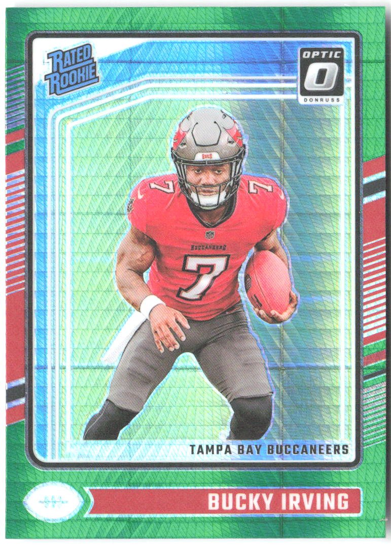 Bucky Irving Donruss Optic - Green Hyper 216 2024 Tampa Bay Buccaneers