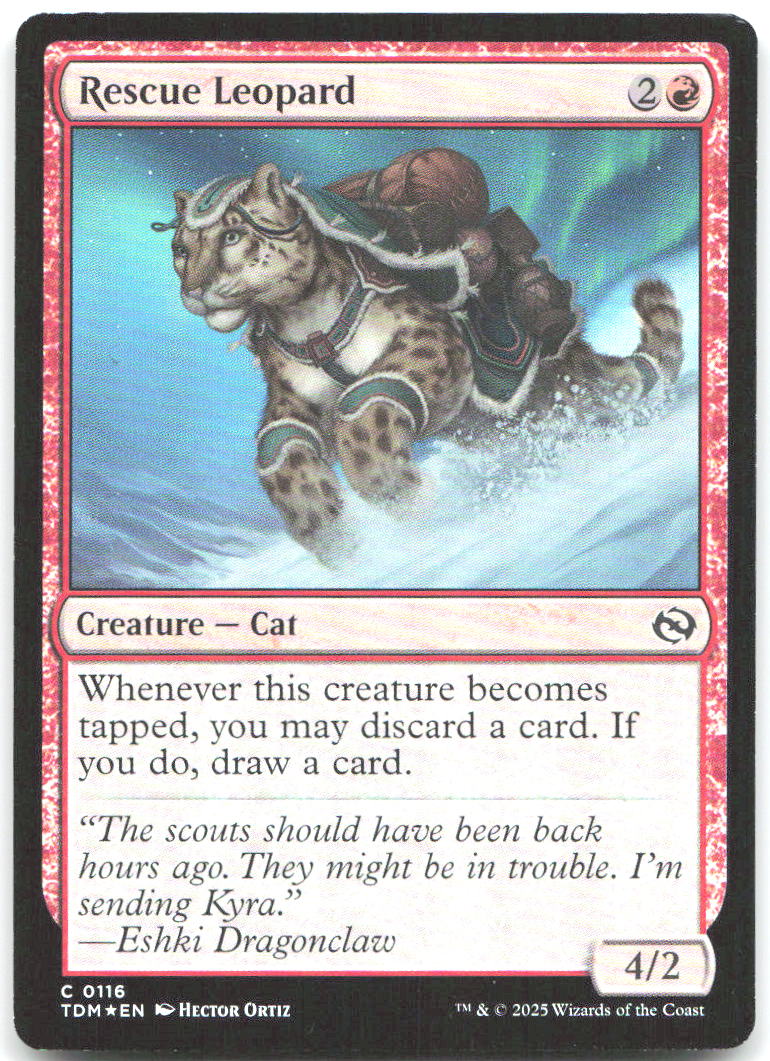 Rescue Leopard Foil C Tarkir Dragonstorm 116 NM Hector Ortiz