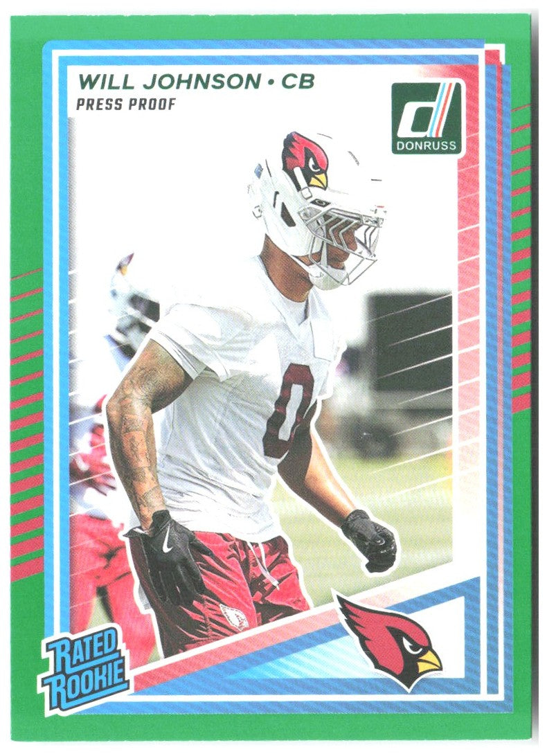 Will Johnson Donruss - Press Proofs Green 396 2025 Arizona Cardinals