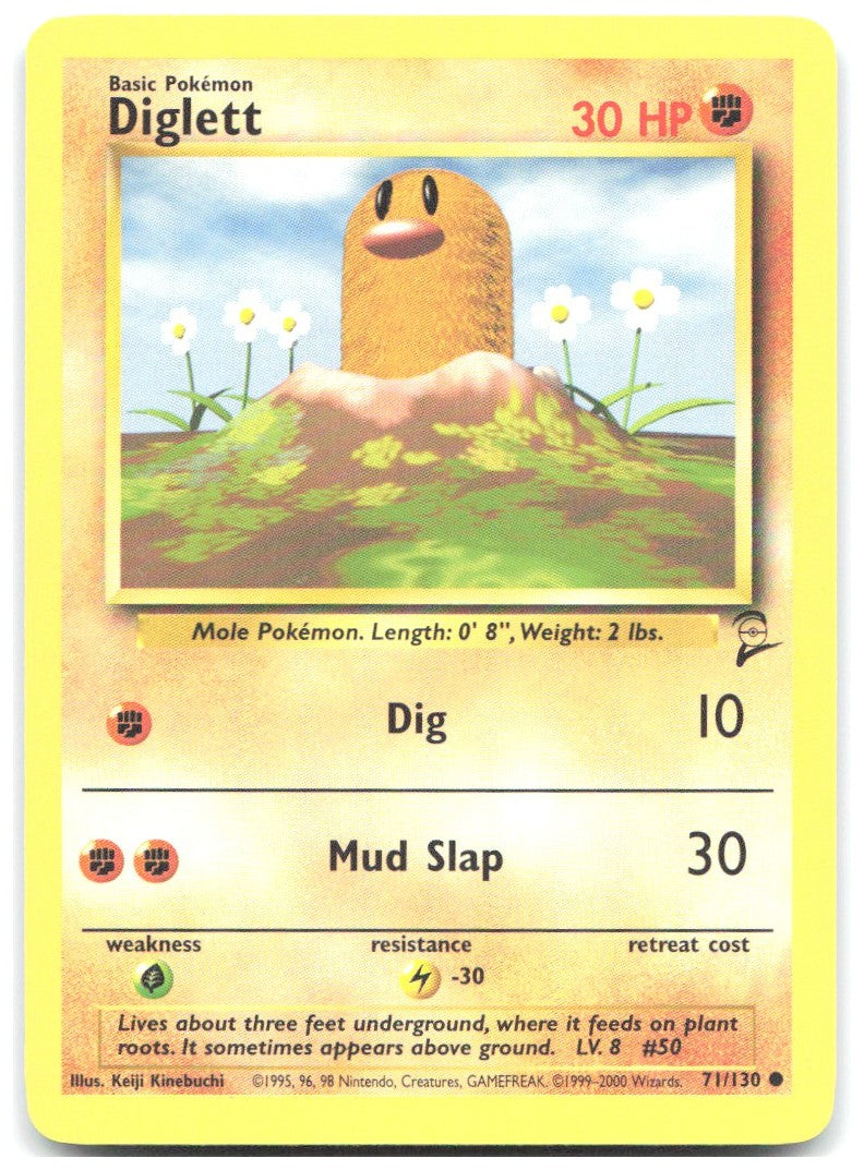 Diglett Common Base Set 2 071/130 NM Keiji Kinebuchi