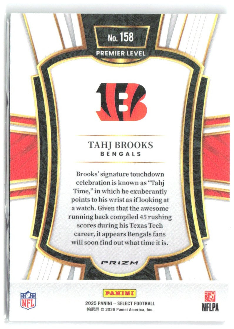 Tahj Brooks Select - Black and Green Prizm Shock 158 2025 Cincinnati Bengals