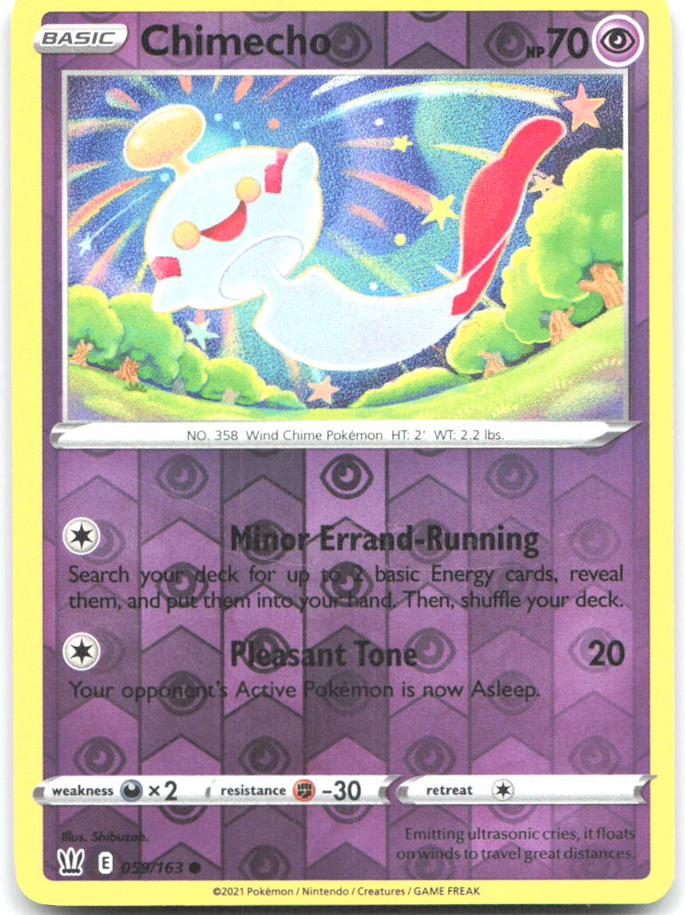 Chimecho Reverse Holo Common SWSH05 Battle Styles 059/163 NM Shibuzoh