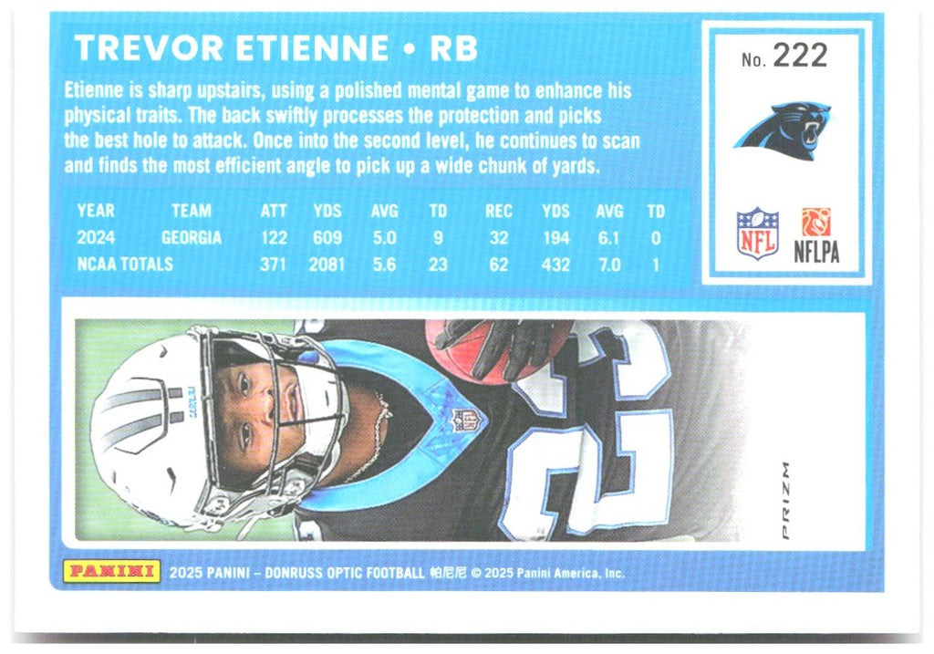 Trevor Etienne Donruss Optic - Pink 222 2025 Carolina Panthers