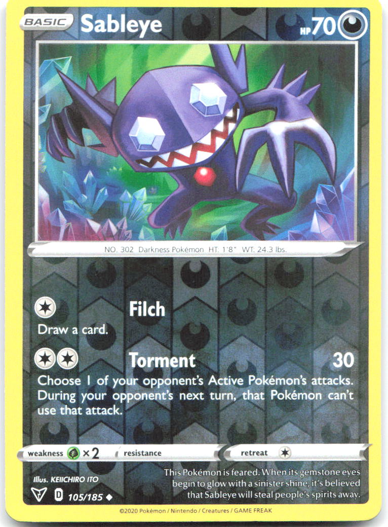 Sableye Reverse Holo Uncommon SWSH04 Vivid Voltage 105/185 NM KEIICHIRO ITO