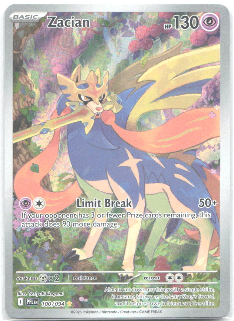Zacian Holo Illustration Rare ME02 Phantasmal Flames 100/094 NM Yoriyuki Ikegami
