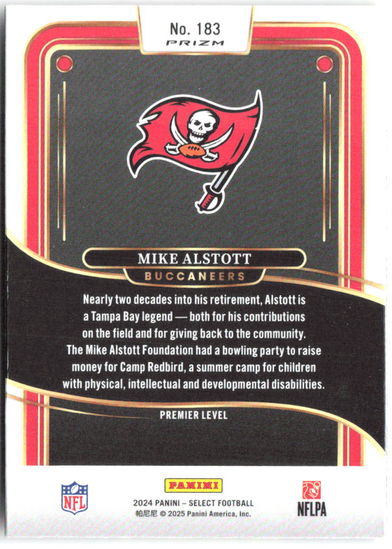 Mike Alstott Panini Select Black Gold Prizm Shock 183 2024 Tampa Bay Buccaneers