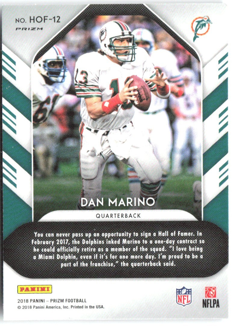 Dan Marino Panini Prizm - Hall of Fame Prizm HOF-12 2018 Miami Dolphins