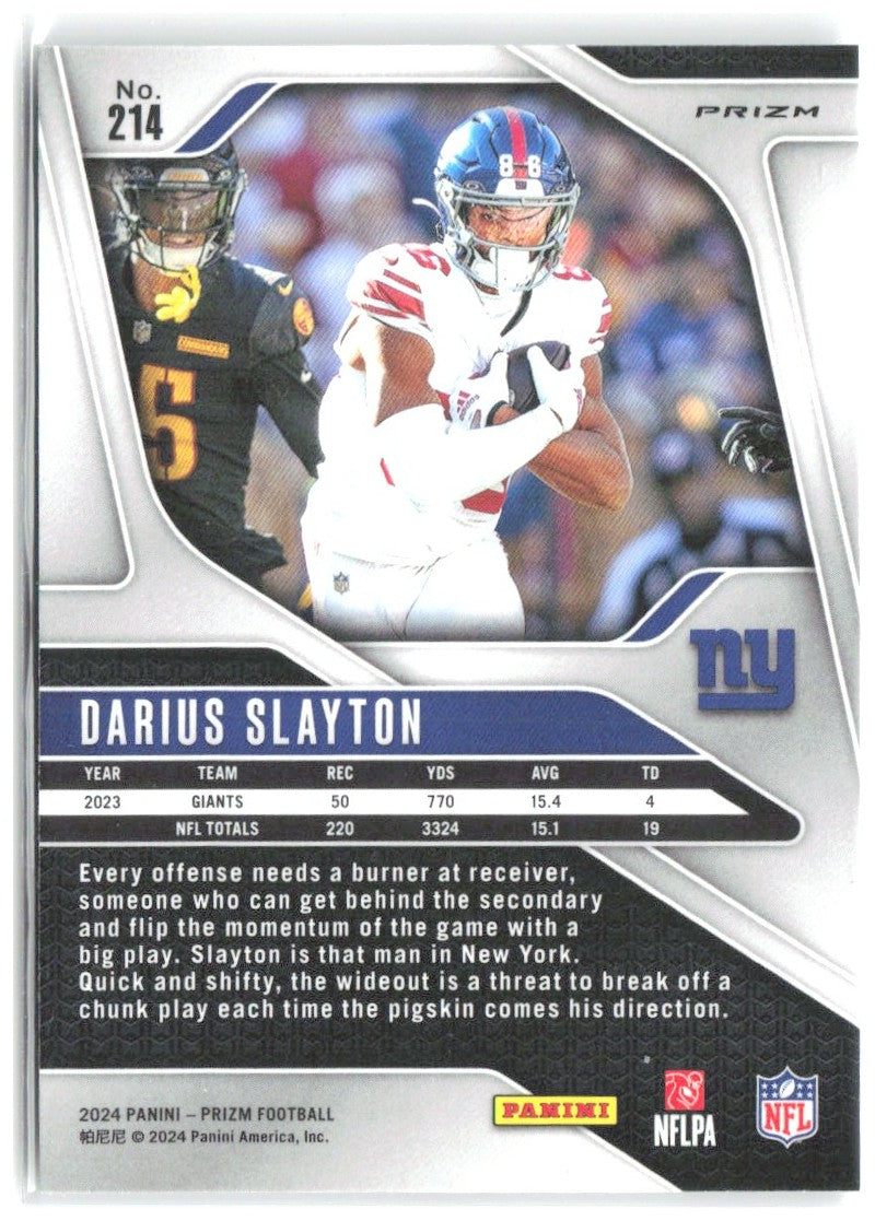 Darius Slayton Panini Prizm - Silver 214 2024 New York Giants