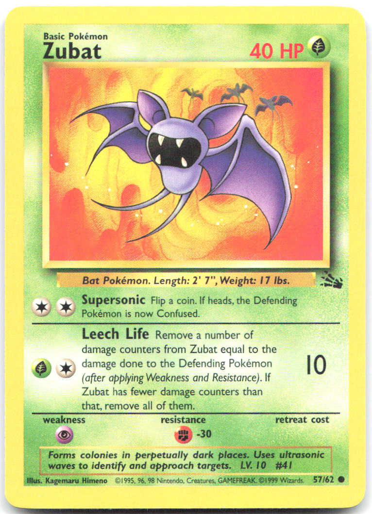 Zubat Unlimited Common Fossil 57/62 LP Kagemaru Himeno