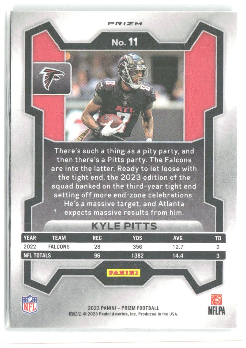 Kyle Pitts Panini Prizm - Neon Green Pulsar 11 2023 Atlanta Falcons
