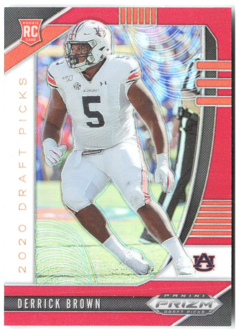 Derrick Brown Panini Prizm Draft Picks - Prizms Red 155 2020 Auburn Tigers