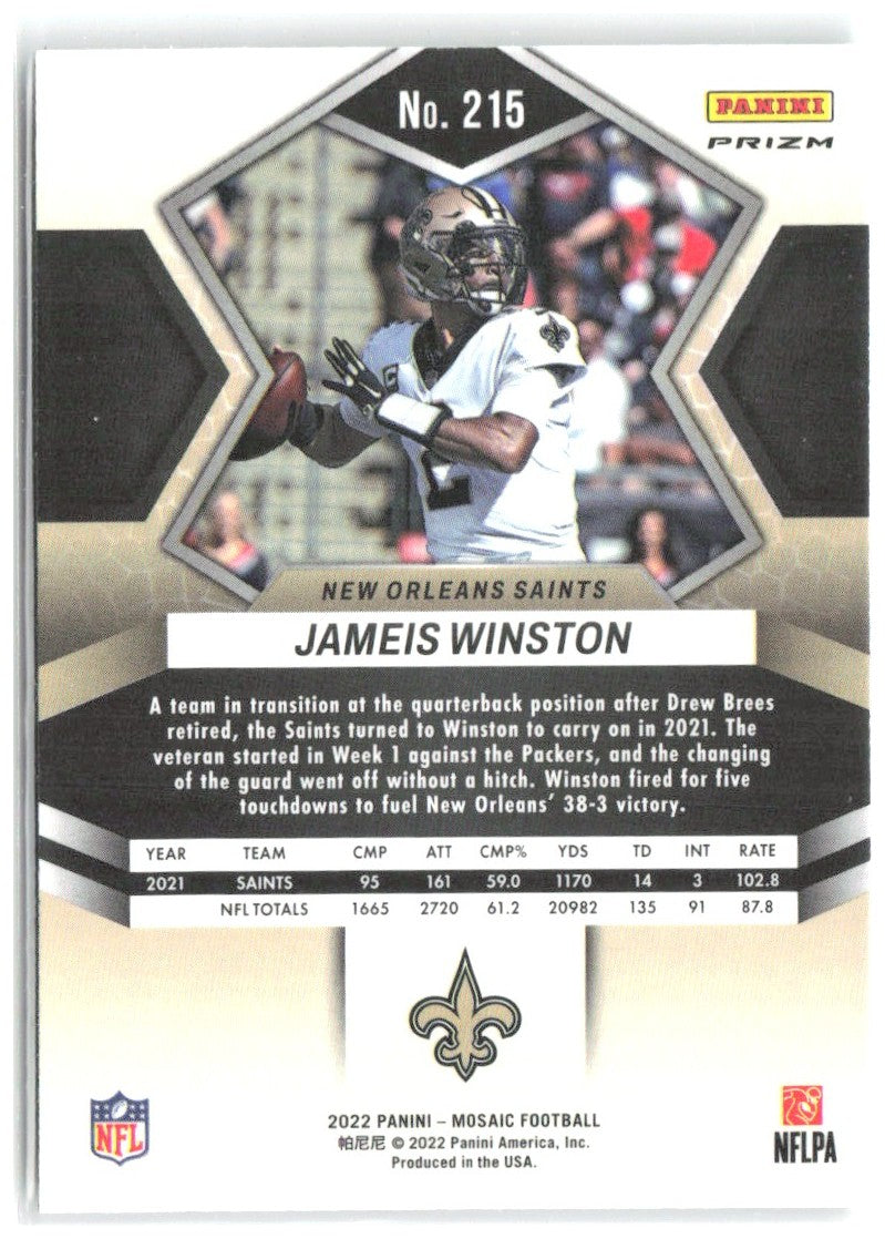 Jameis Winston Panini Mosaic - Mosaic Green 215 2022 New Orleans Saints