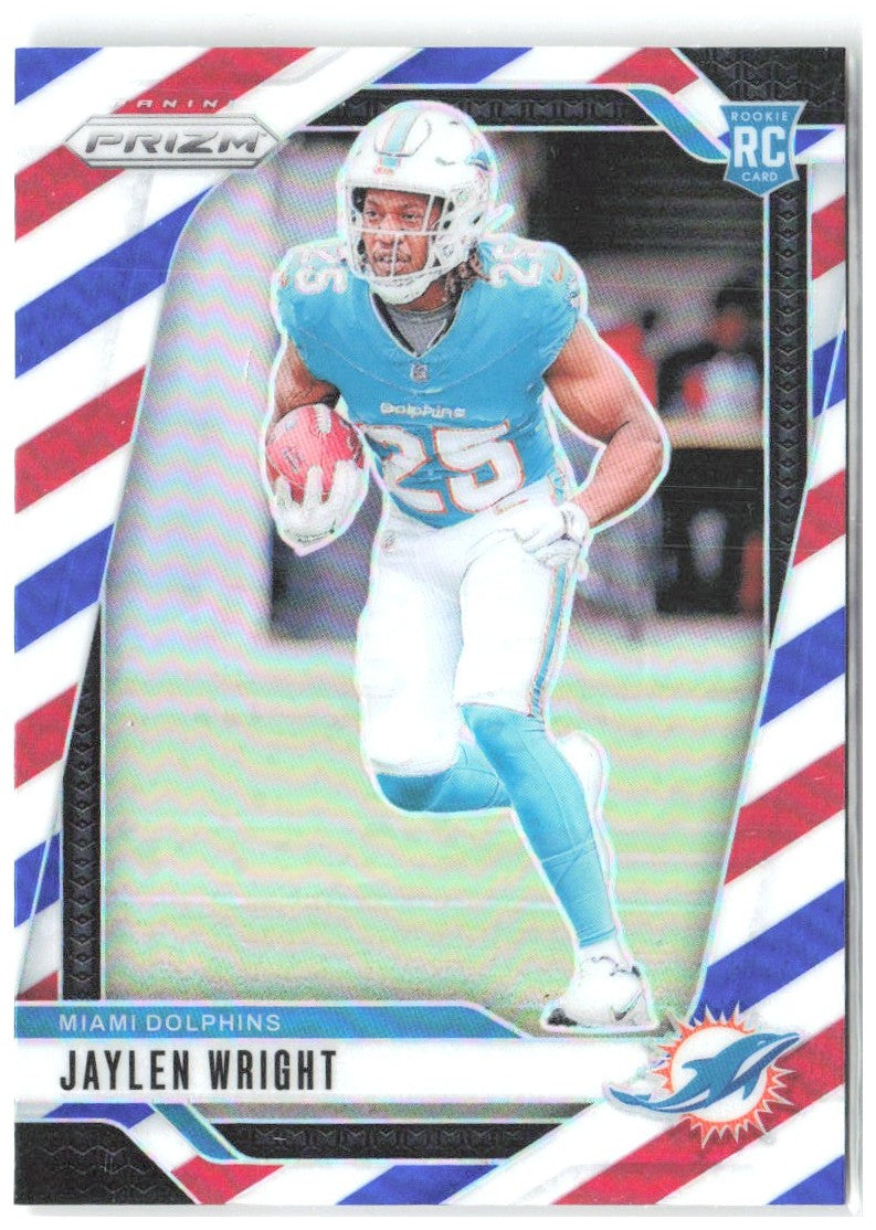 Jaylen Wright Panini Prizm - Red White and Blue 348 2024 Miami Dolphins