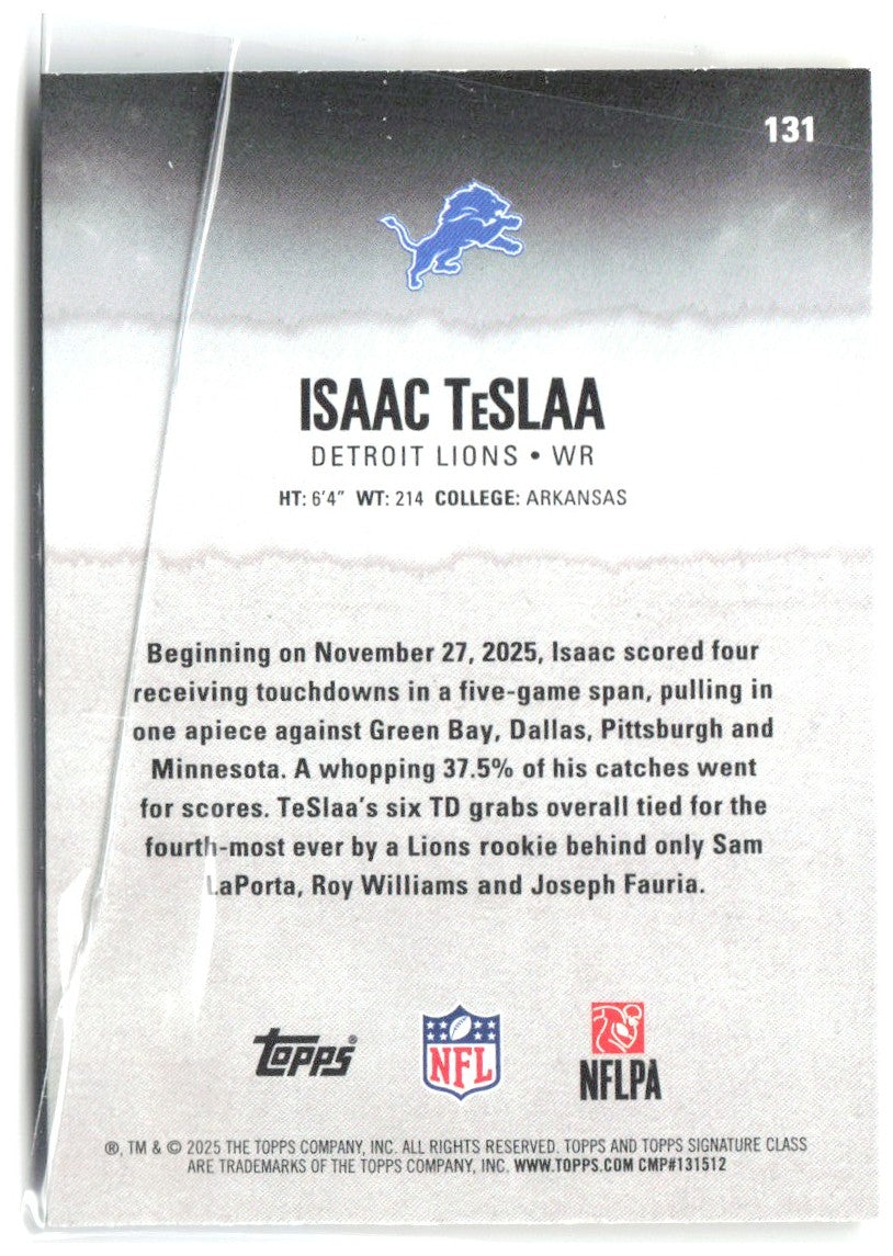Isaac TeSlaa Topps Signature Class - Blue & Yellow 131 2025 Detroit Lions
