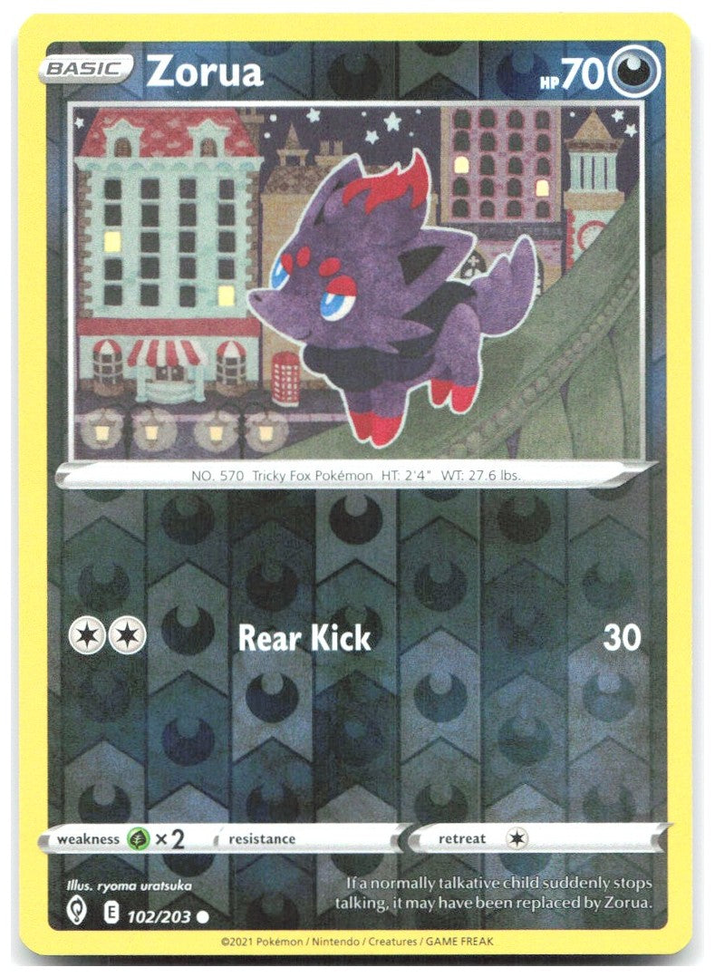 Zorua Reverse Holo Common SWSH07 Evolving Skies 102/203 NM ryoma uraisuka