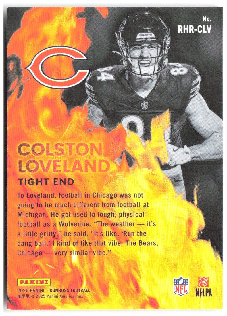 Colston Loveland Donruss - Red Hot Rookies RHR-CLV 2025 Chicago Bears