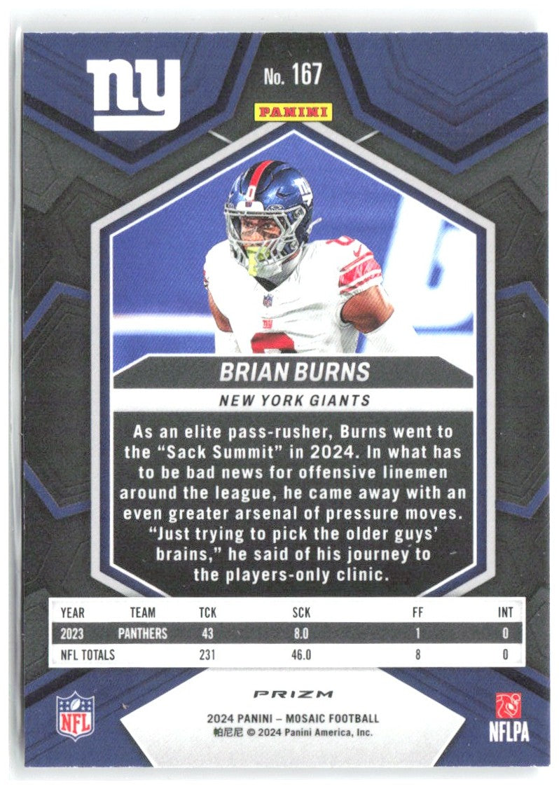 Brian Burns Panini Mosaic - Mosaic 167 2024 New York Giants