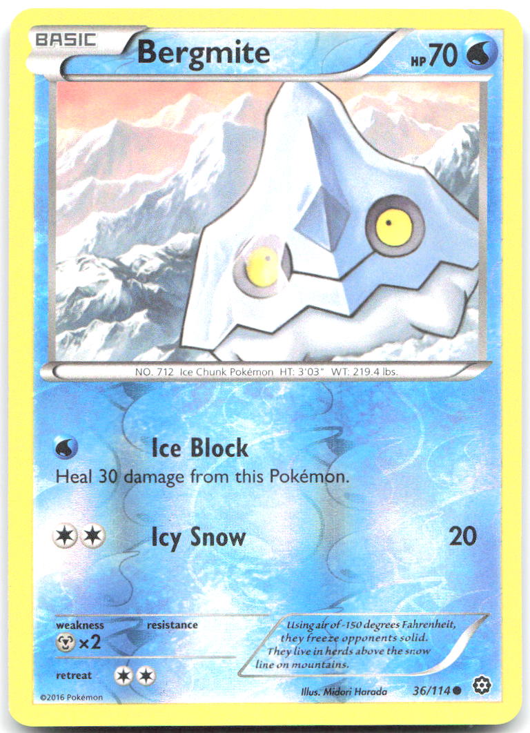 Bergmite Reverse Holo Common XY Steam Siege 36/114 NM Midori Harada