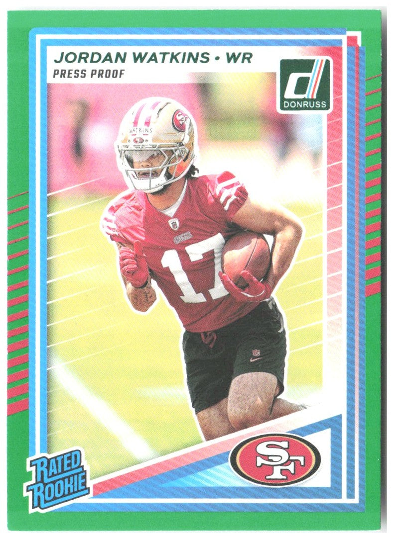 Jordan Watkins Donruss - Press Proofs Green 356 2025 San Francisco 49ers