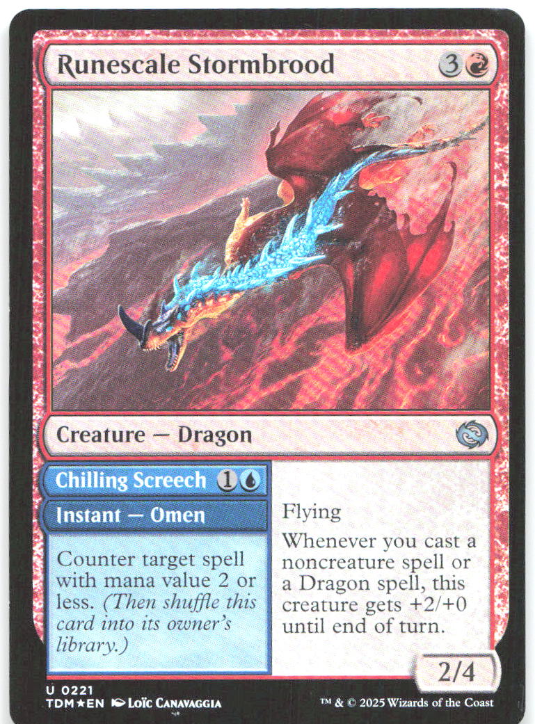 Runescale Stormbrood Foil U Tarkir Dragonstorm 221 NM Loïc Canavaggia