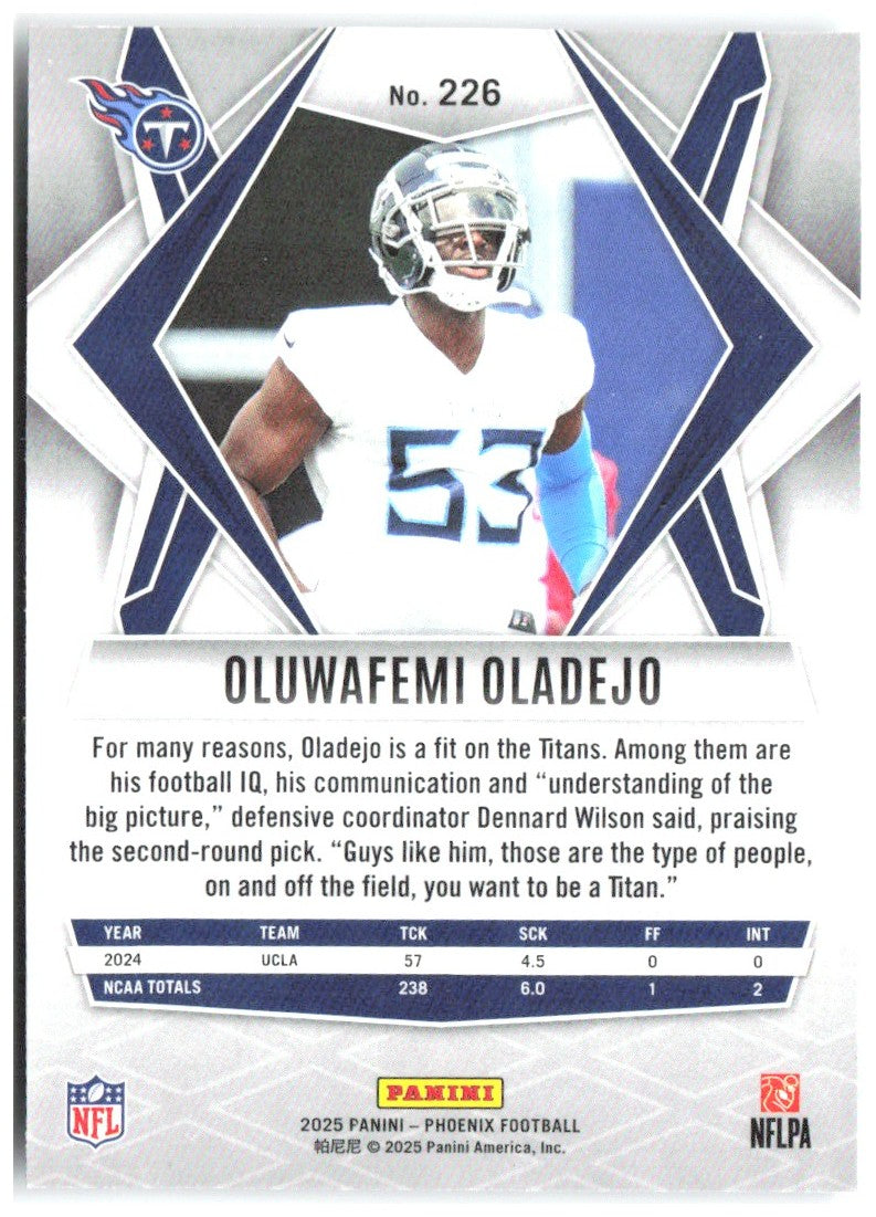 Oluwafemi Oladejo Panini Phoenix - Silver Prizm 226 2025 Tennessee Titans