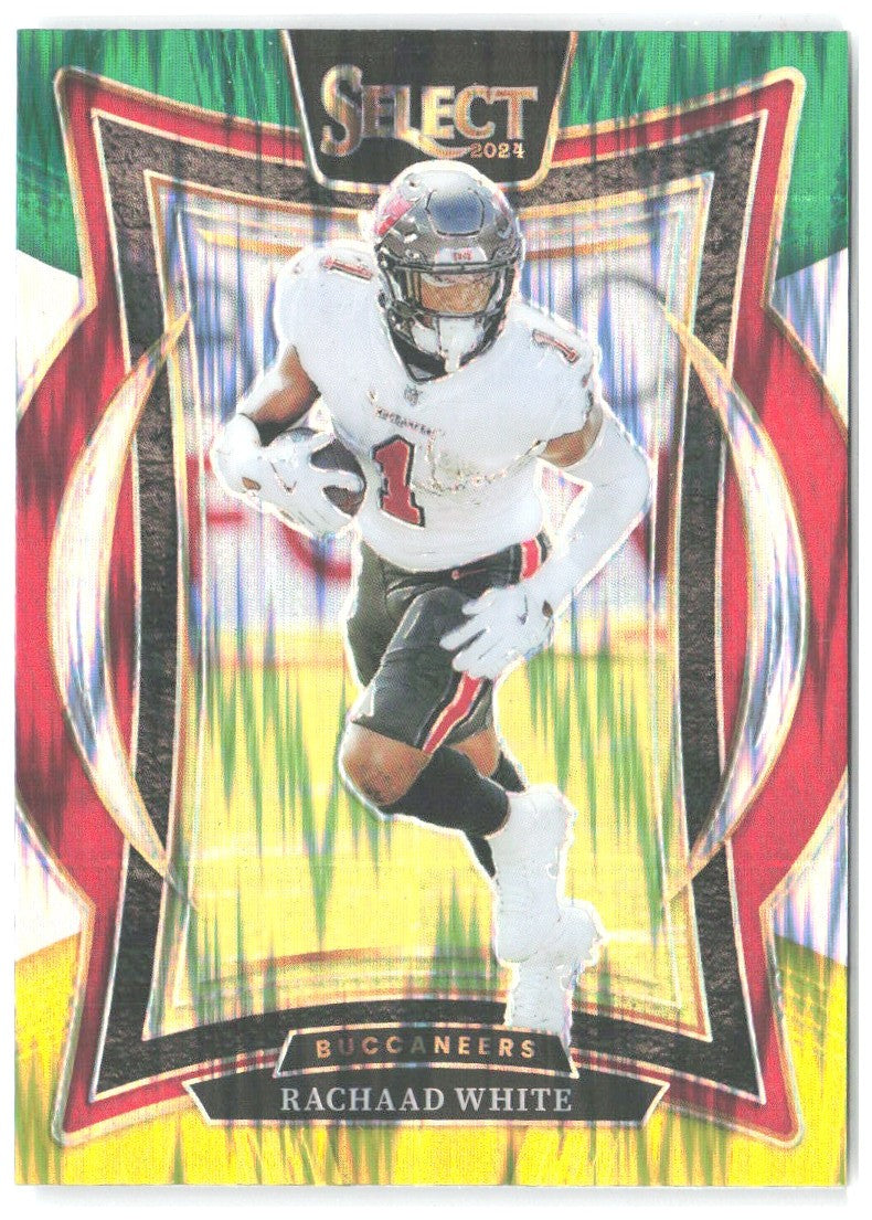 Rachaad White Select - Green & Yellow Prizm Shock 88 2024 Tampa Bay Buccaneers