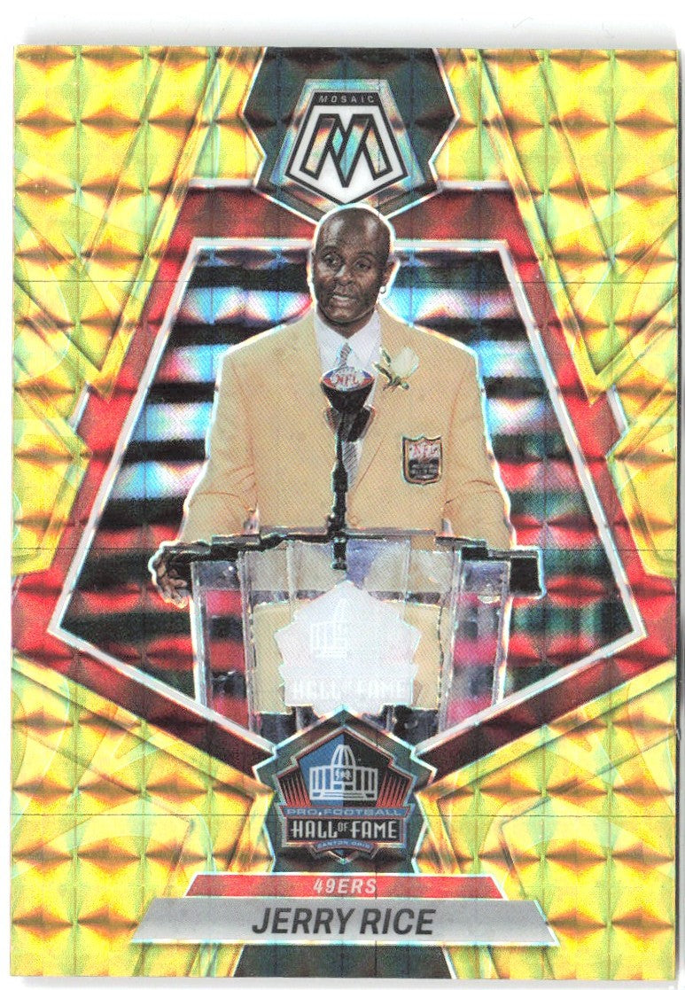 Jerry Rice Panini Mosaic - Reactive Yellow Mosaic 271 2023 San Francisco 49ers