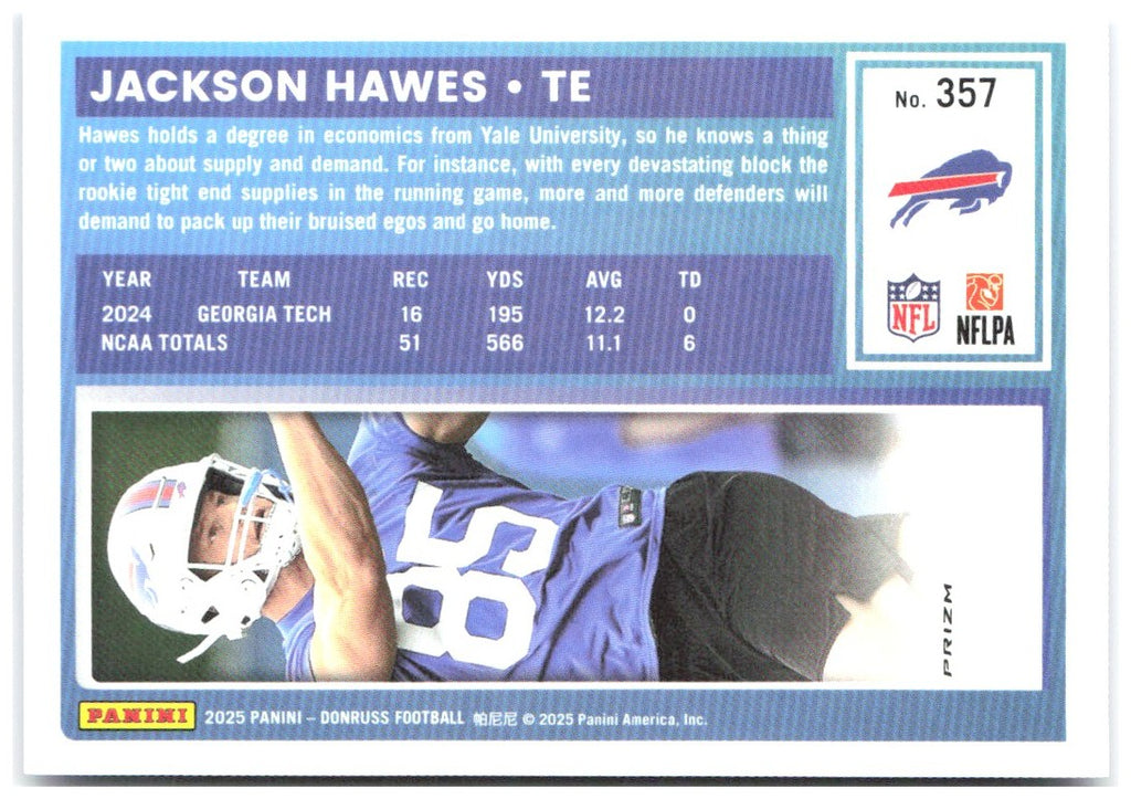 Jackson Hawes Donruss Optic - Blue Scope 224 2025 Buffalo Bills