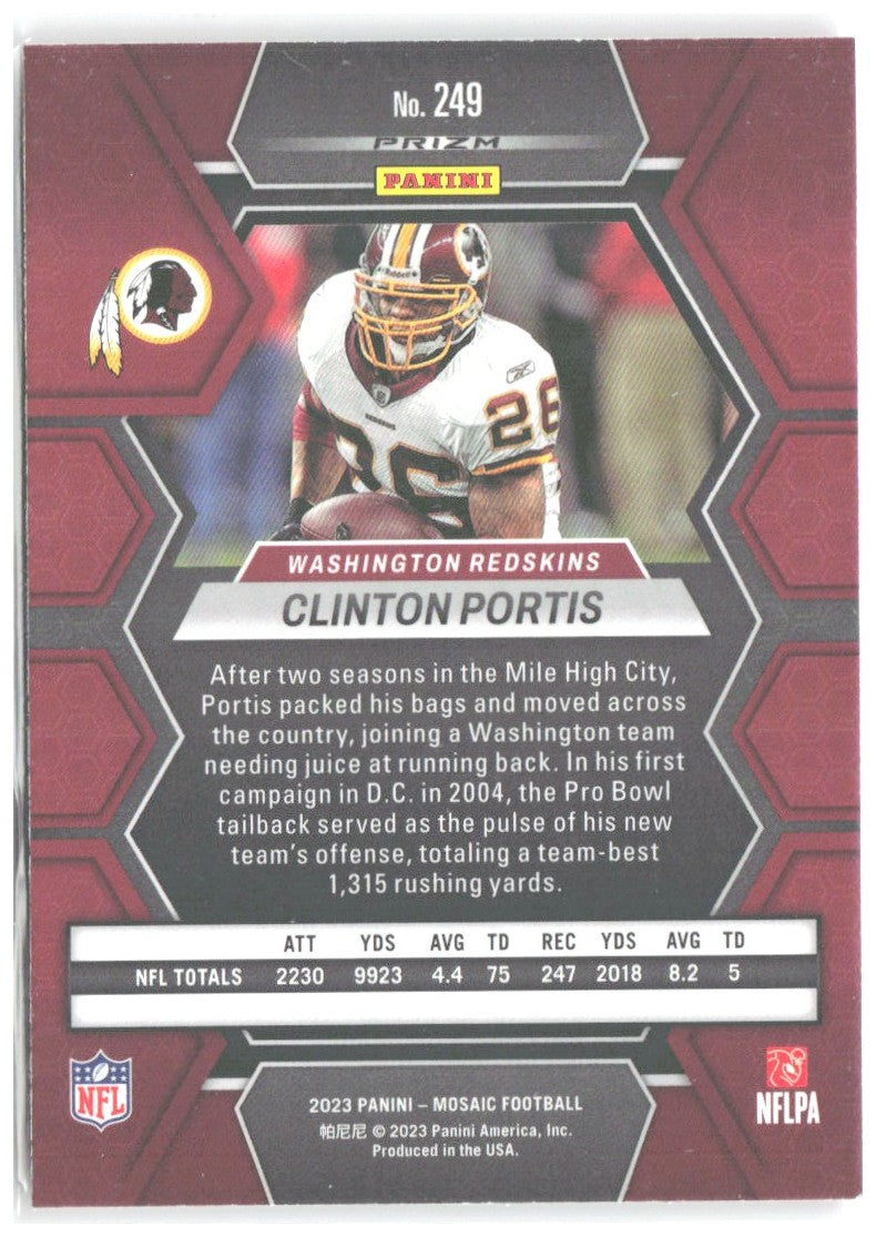 Clinton Portis Panini Mosaic - Camo Pink Mosaic 249 2023 Washington Redskins