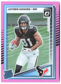 Jayden Higgins Donruss Optic Rated Rookies Preview Pink 334 2025 Houston Texans