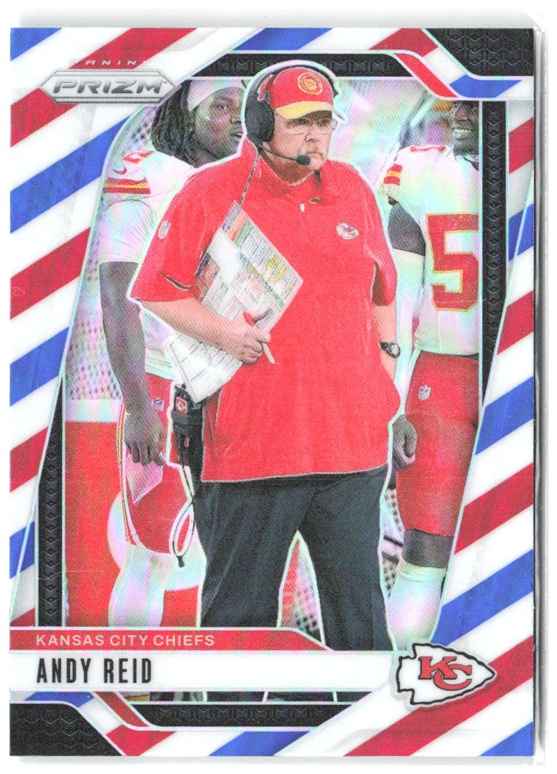 Andy Reid Panini Prizm - Red White and Blue 145 2024 Kansas City Chiefs