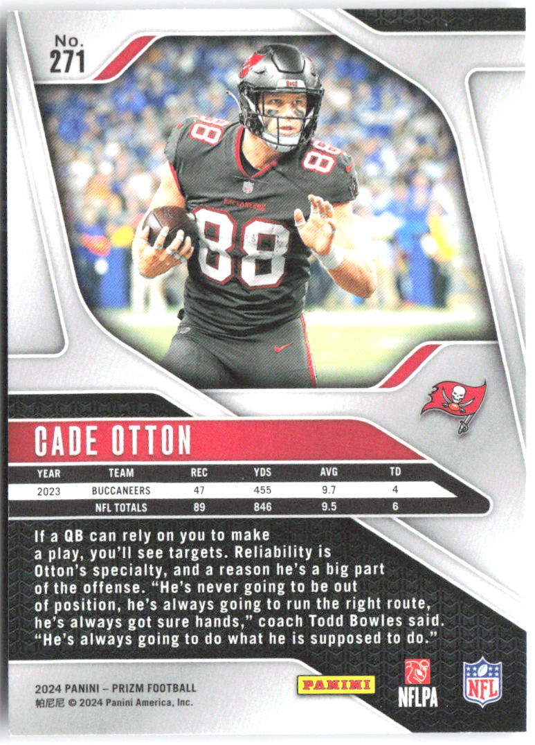 Cade Otton Panini Prizm 271 2024 Tampa Bay Buccaneers