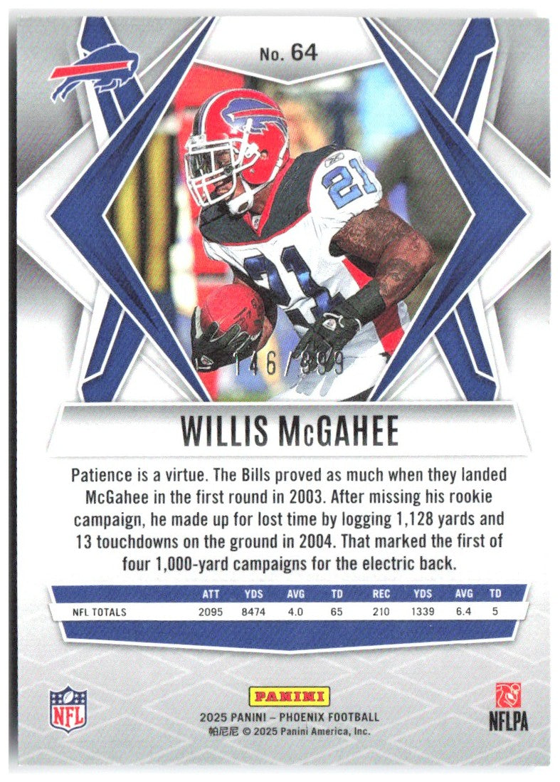 Willis McGahee Panini Phoenix - Red Winter Prizm 64 2025 Buffalo Bills /399