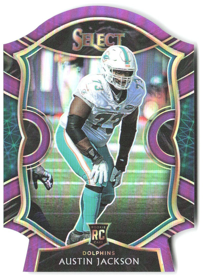 Austin Jackson Panini Select - Purple Prizm Die Cut 91 2020 Miami Dolphins