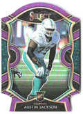 Austin Jackson Panini Select - Purple Prizm Die Cut 91 2020 Miami Dolphins
