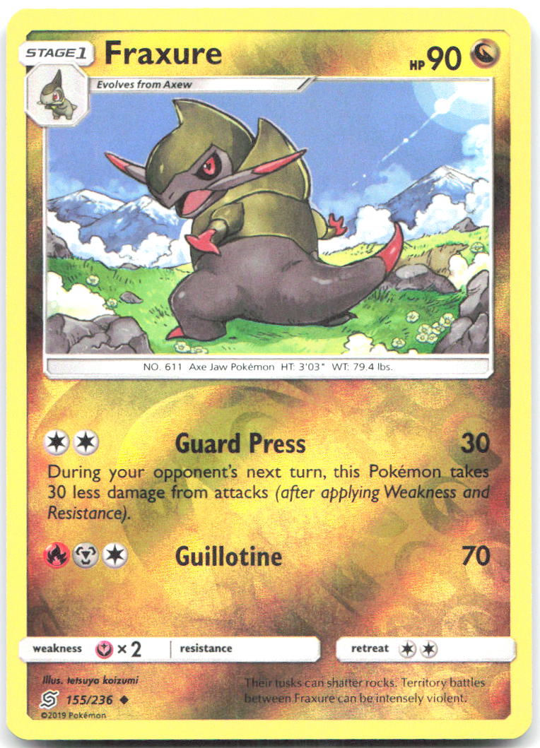 Fraxure Reverse Holo Uncommon SM Unified Minds 155/236 NM tetsuya koizumi