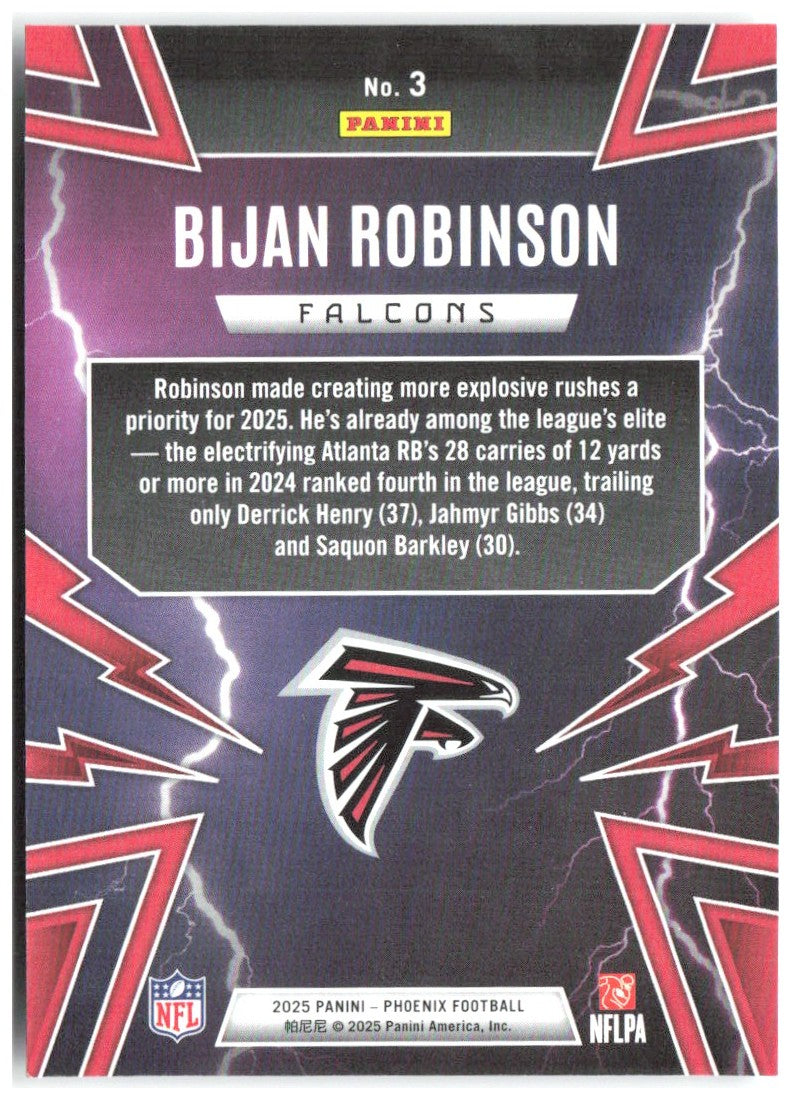 Bijan Robinson Panini Phoenix - Thunderbirds 3 2025 Atlanta Falcons