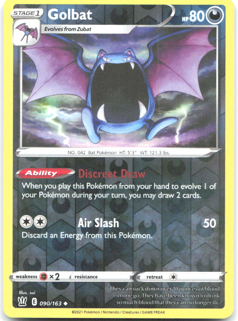 Golbat Reverse Holo Uncommon SWSH05 Battle Styles 090/163 NM sui