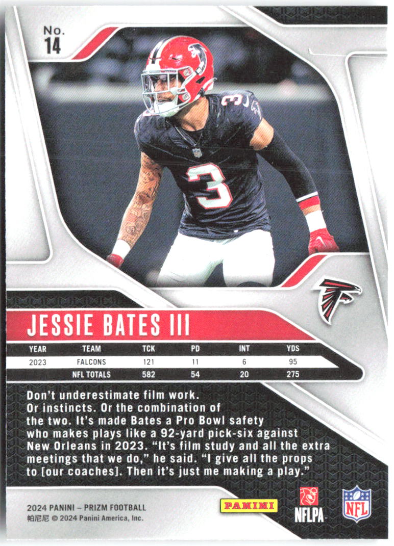 Jessie Bates III Panini Prizm 14 2024 Atlanta Falcons