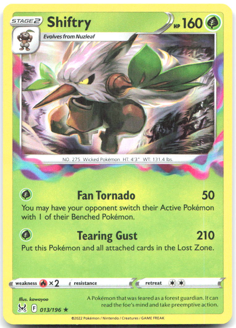 Shiftry Holo Rare SWSH11: Lost Origin 013/196 NM kawayoo