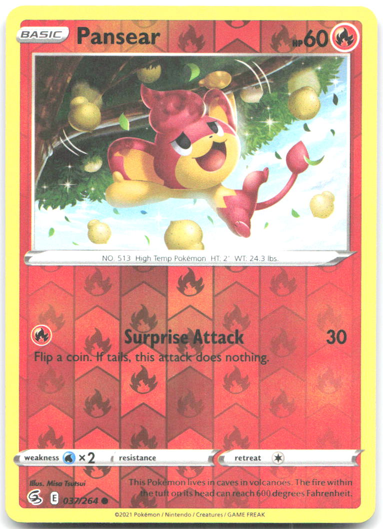 Pansear Reverse Holo Common SWSH08 Fusion Strike 037/264 NM Misa Tsutsui