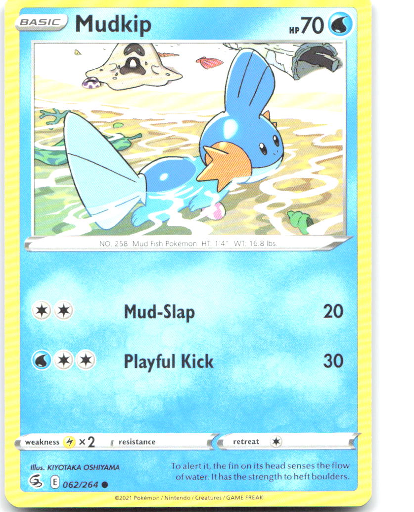 Mudkip Common SWSH08 Fusion Strike 062/264 NM KIYOTAKA OHIYAMA