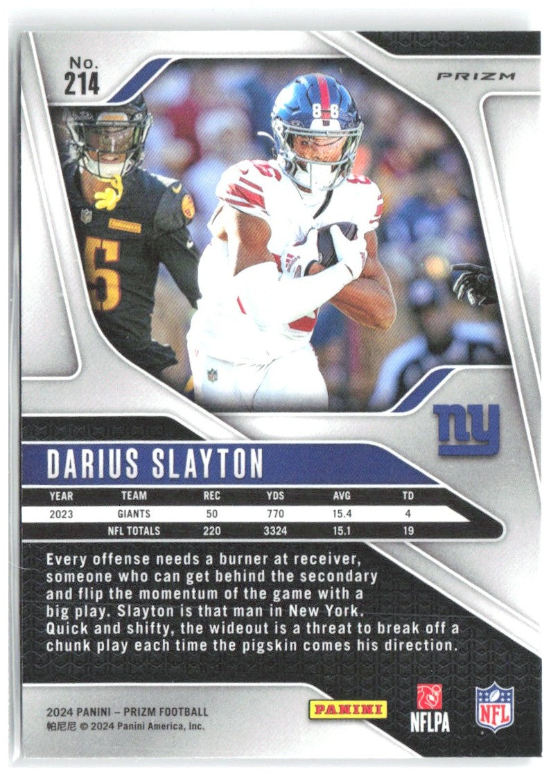 Darius Slayton Panini Prizm - Silver 214 2024 New York Giants