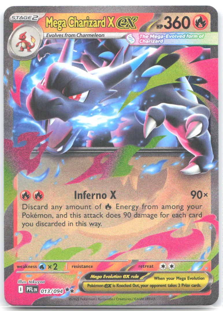 Mega Charizard X ex 013 094 Holo Double Rare ME02: Phantasmal Flames 013/094 NM takuyoa