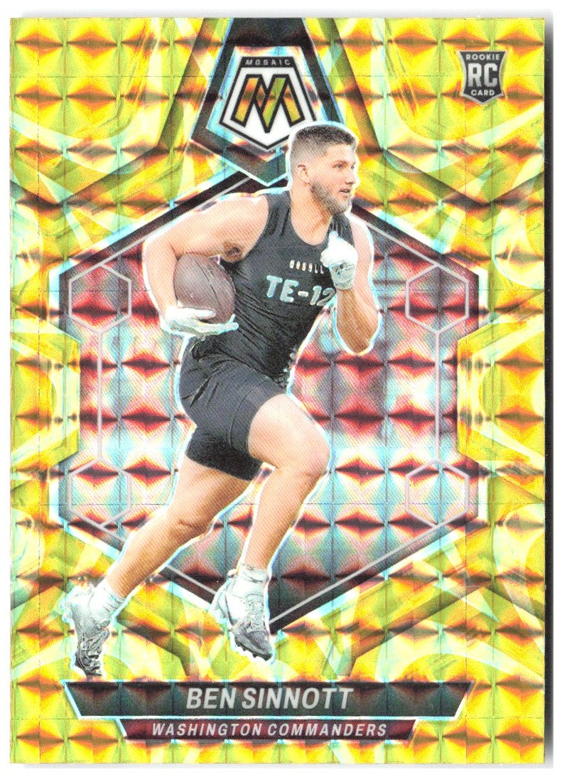 Ben Sinnott Panini Mosaic Mosaic Reactive Yellow 351 2024 Washington Commanders