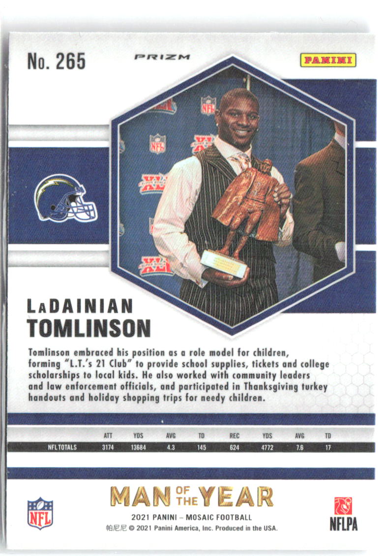 LaDainian Tomlinson Panini Mosaic - Prizm Camo Pink 265 2021 San Diego Chargers