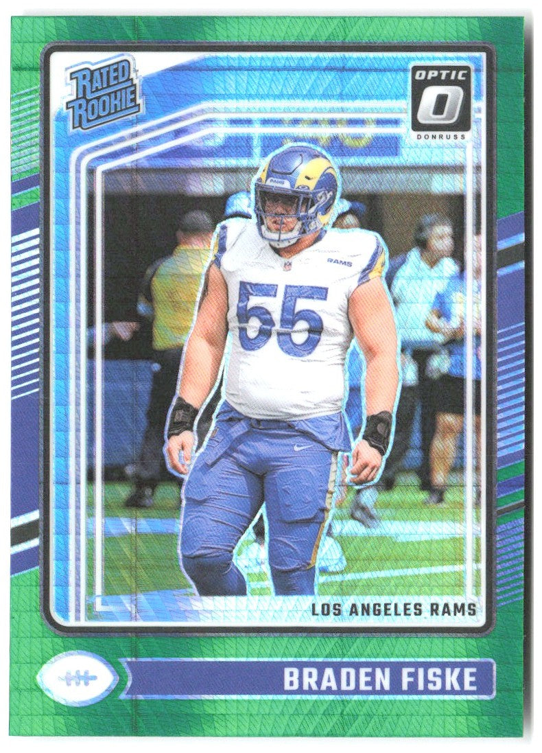 Braden Fiske Donruss Optic - Green Hyper 210 2024 Los Angeles Rams