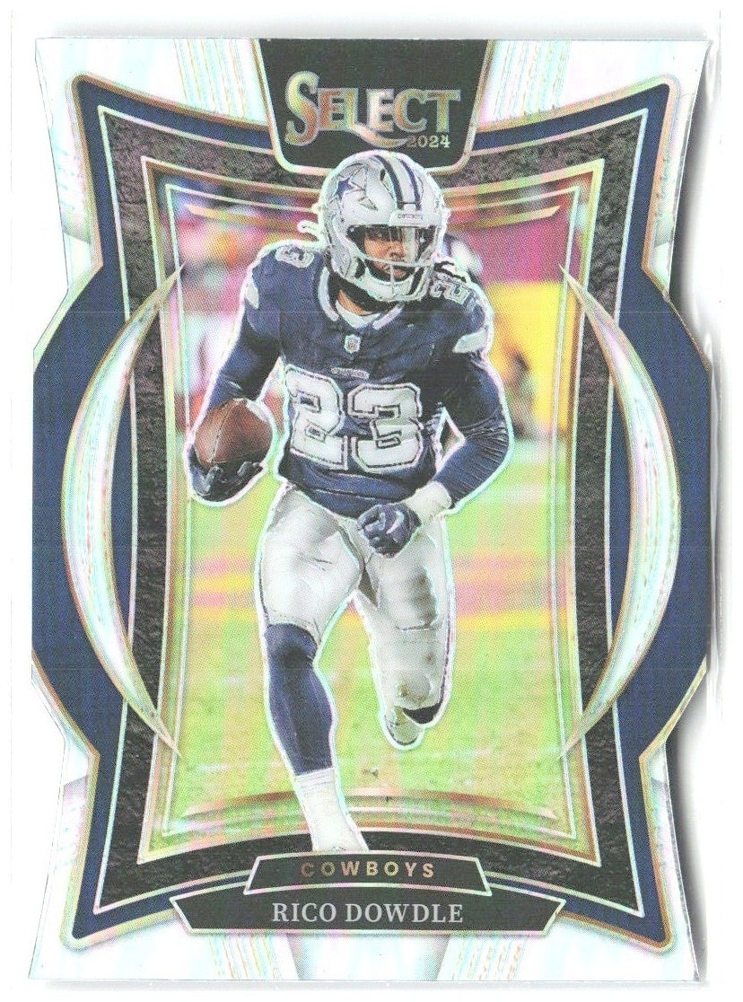 Rico Dowdle Panini Select - Silver Prizm Die Cut 90 2024 Dallas Cowboys