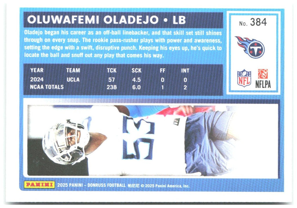 Oluwafemi Oladejo Donruss - Press Proofs Green 384 2025 Tennessee Titans