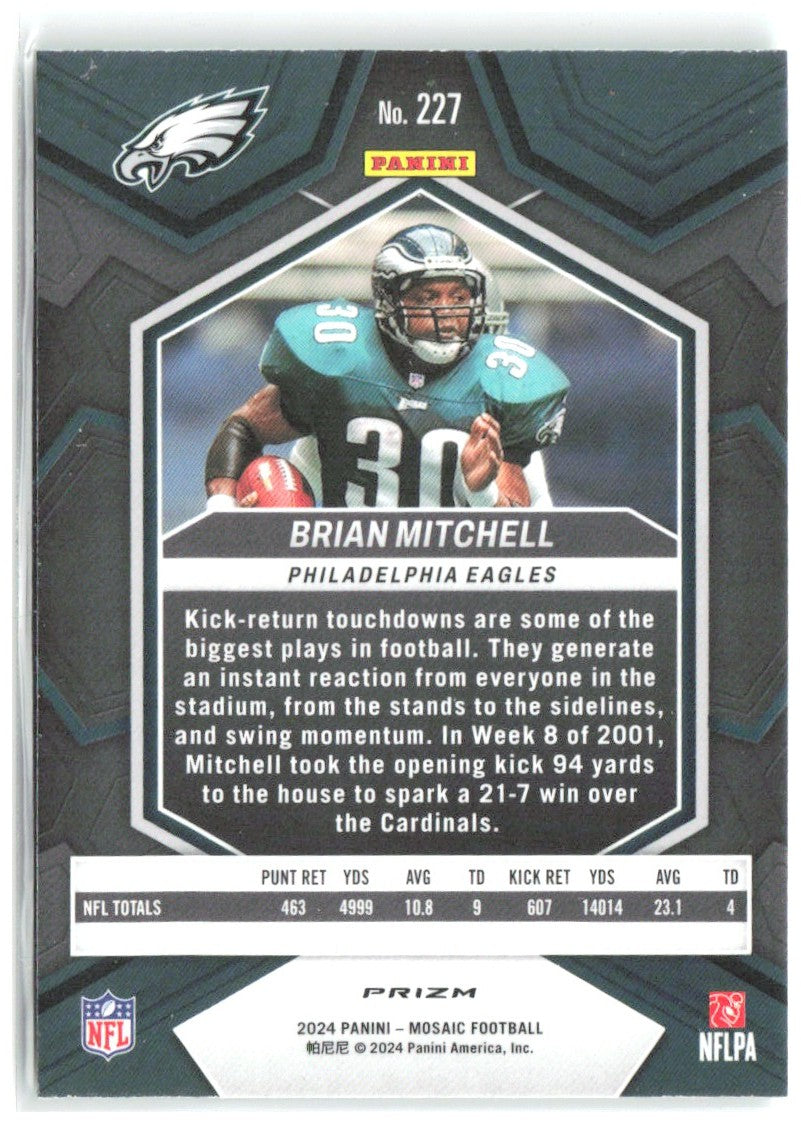 Brian Mitchell Panini Mosaic - Mosaic Green 227 2024 Philadelphia Eagles